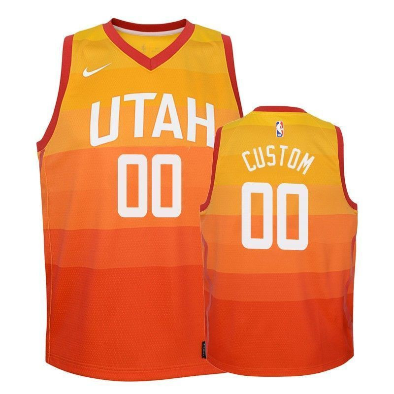 Utah Jazz Custom 00 City Red NBA Jersey Youth