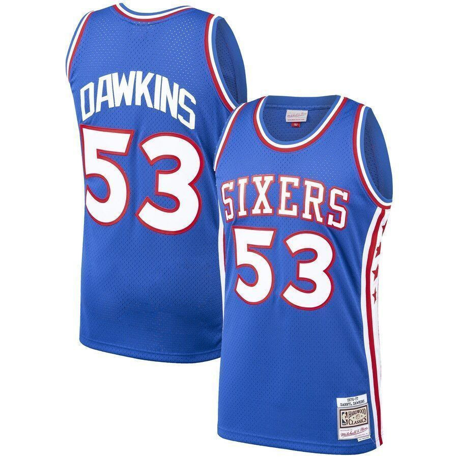 Darryl Dawkins Philadelphia 76ers Mitchell Ness 1976-77 Hardwood Classics Swingman Royal NBA Jersey Men's