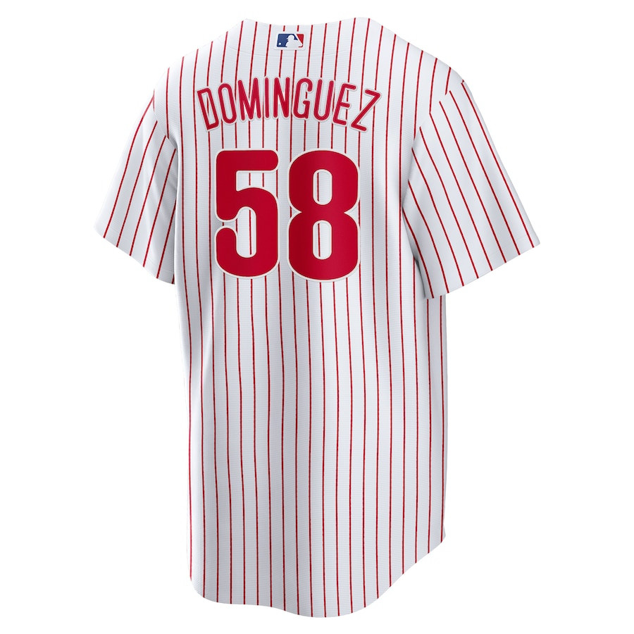 Seranthony Dom?nguez 58 Philadelphia Phillies White MLB Jersey Men's