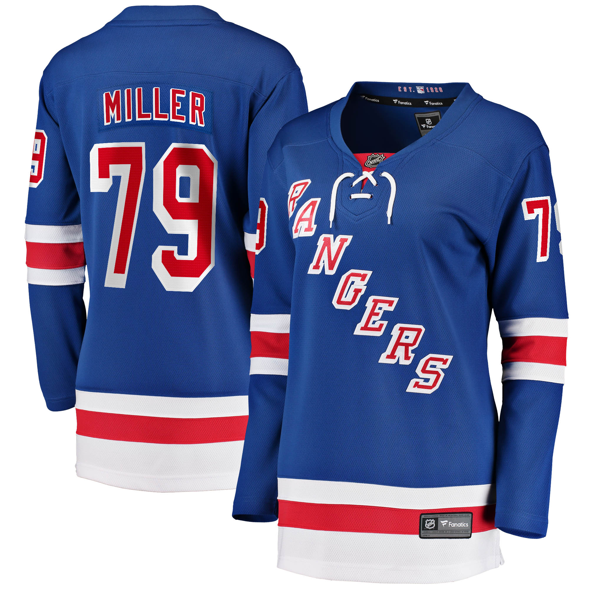 New York Rangers K'Andre Miller Blue Home Breakaway NHL Jersey Women's