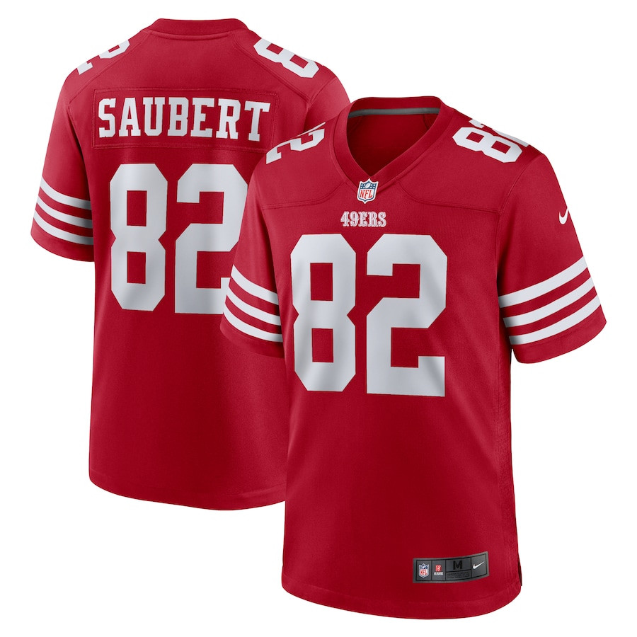 Eric Saubert 82 San Francisco 49ers Team Game Scarlet NFL Jersey Men's