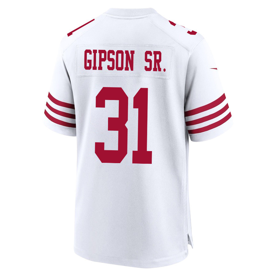 Tashaun Gipson Sr. 31 San Francisco 49ers NFC Champions Patch Game White NFL Jersey Men's