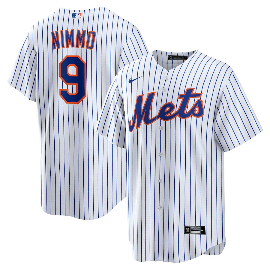 Brandon Nimmo 9 New York Mets Home White MLB Jersey Men's