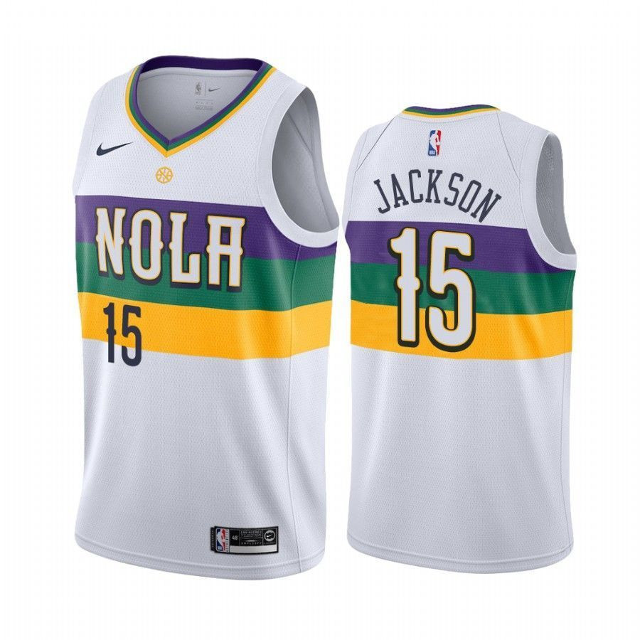 Frank Jackson New Orleans Pelicans 15 City Edition White NBA Jersey Men's