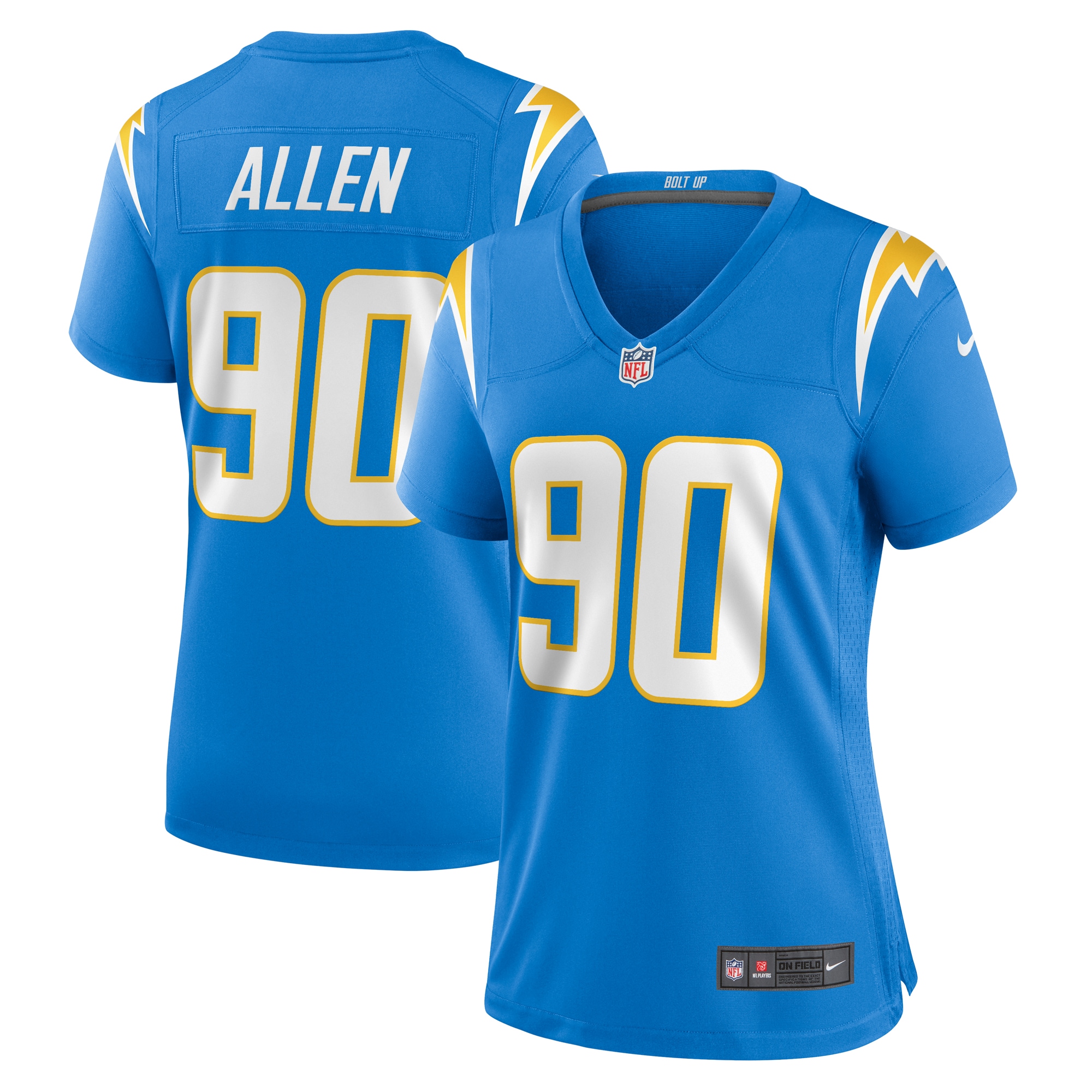 Los Angeles Chargers Brevin Allen Powder Blue Team Game NFL Jersey Women's