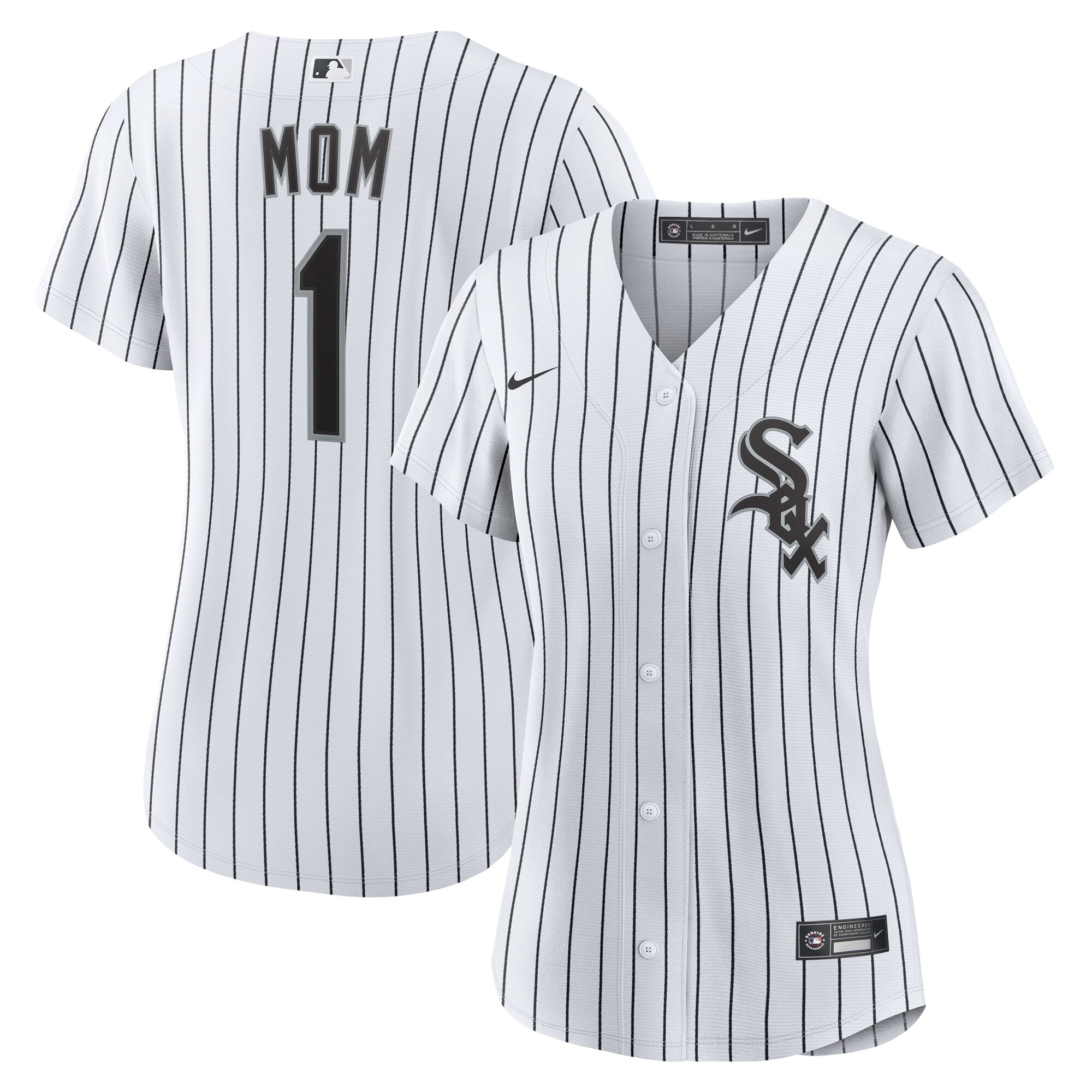 Chicago White Sox White #1 Mom Home MLB Jersey Women's