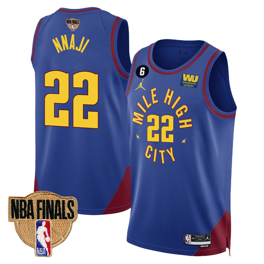 Zeke Nnaji 22 Denver Nuggets Final Champions 2023 Swingma Blue NBA Jersey Youth
