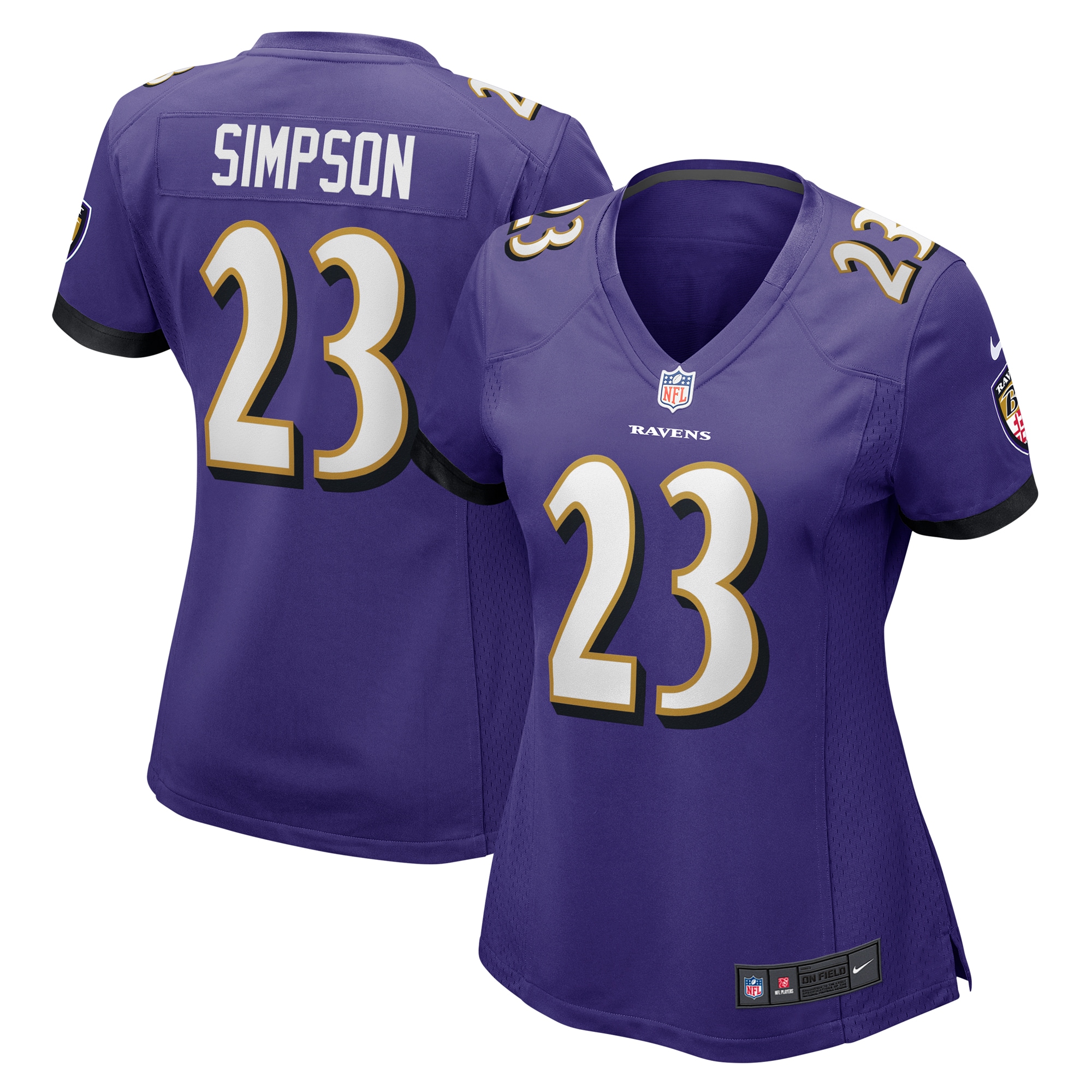 Baltimore Ravens Trenton Simpson Purple Game NFL Jersey Women's