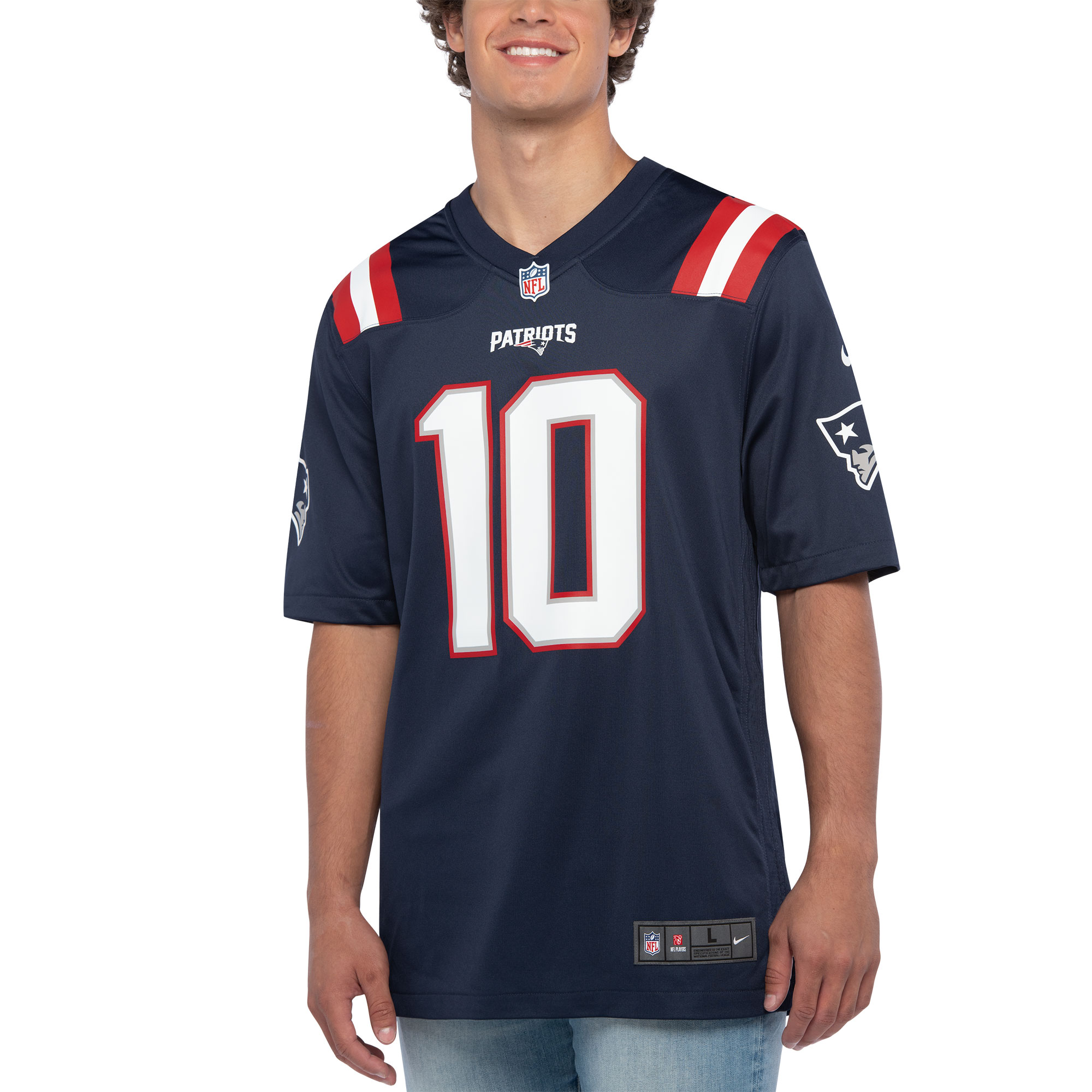 New England Patriots Mac Jones Navy Player Game NFL Jersey Men's