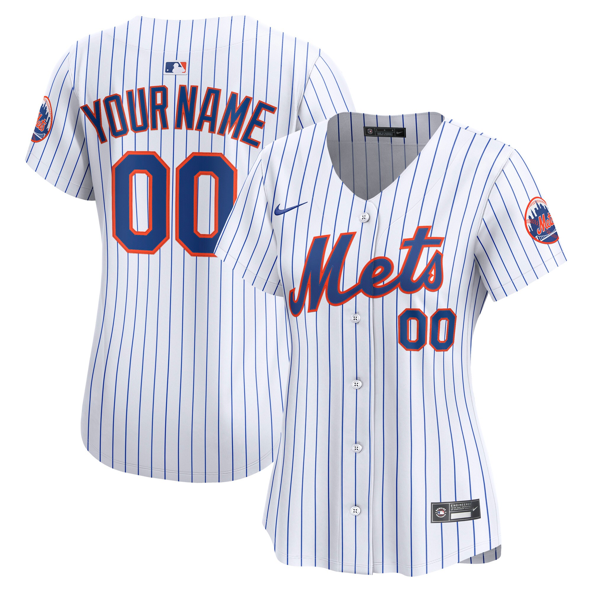 New York Mets White Home Limited Custom MLB Jersey Women's