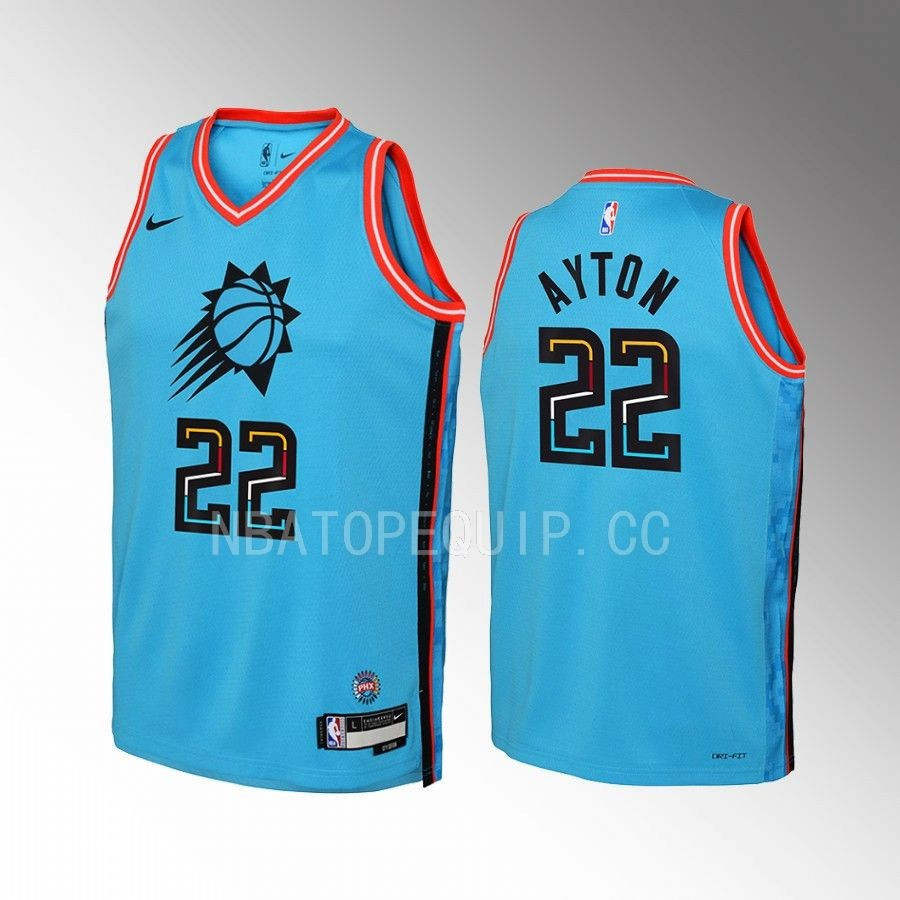 Phoenix Suns Deandre Ayton 22 City Edition Turquois Swingman NBA Jersey Youth