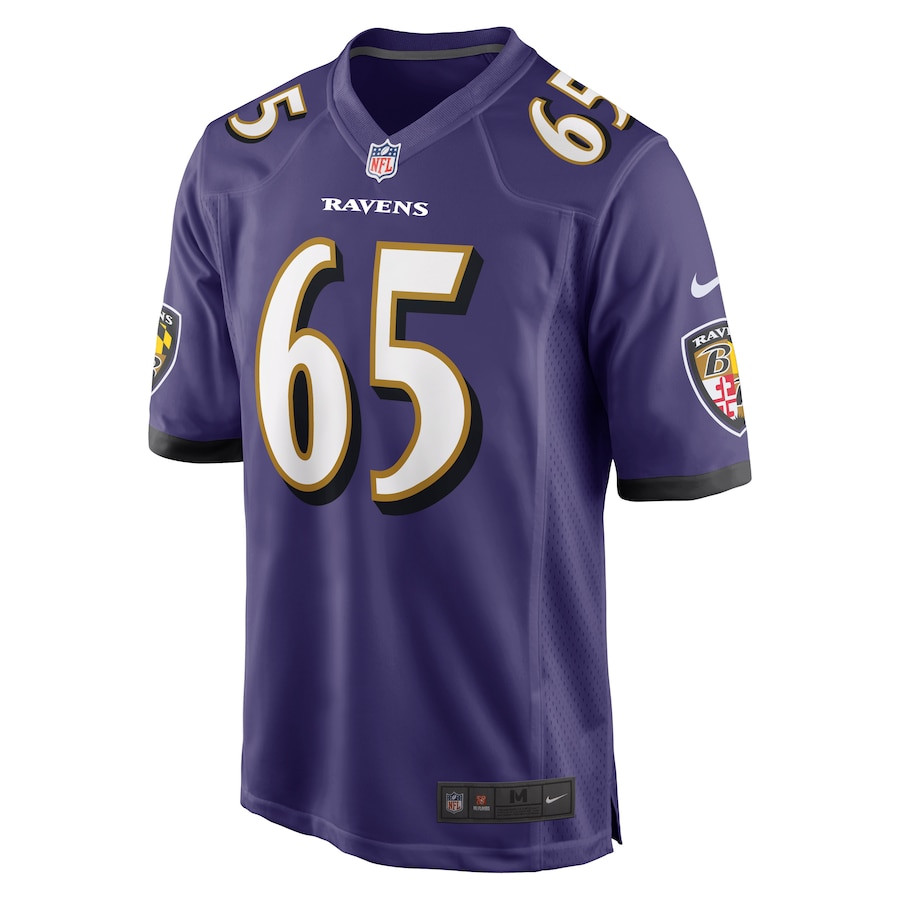 Patrick Mekari 65 Baltimore Ravens Game Purple NFL Jersey Men's