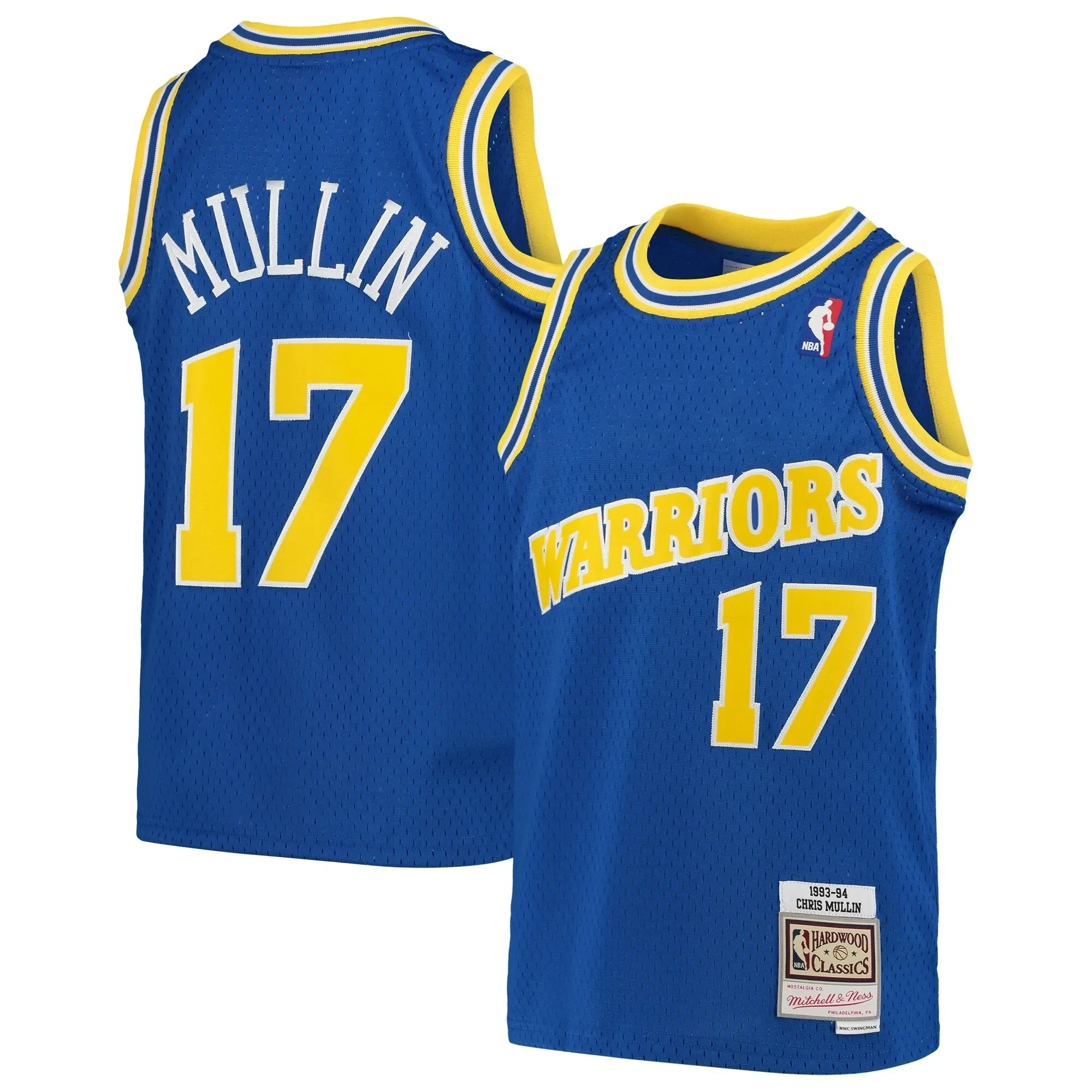 Chris Mullin Golden State Warriors Mitchell&Nes 1993-94 Hardwood Classics Swingman Throwback Royal NBA Jersey Youth