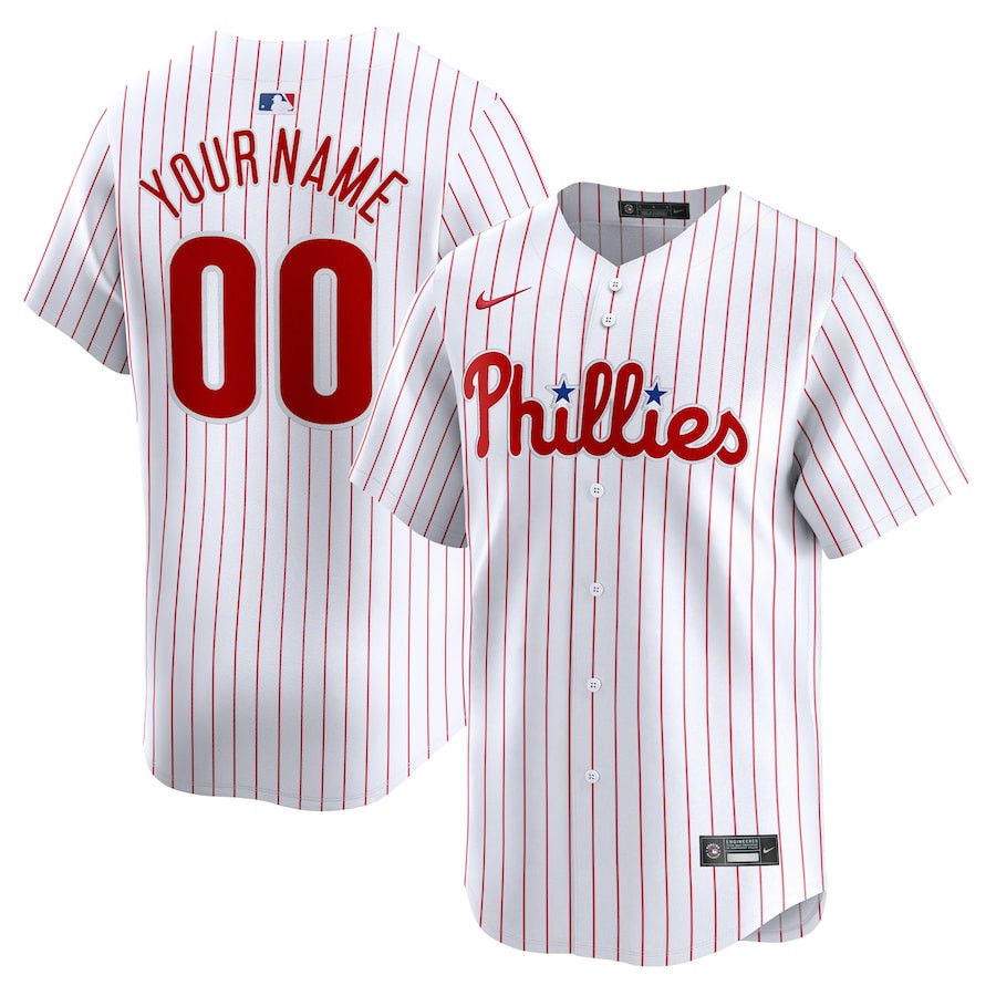 Philadelphia Phillies Home Limited Custom White MLB Jersey Youth