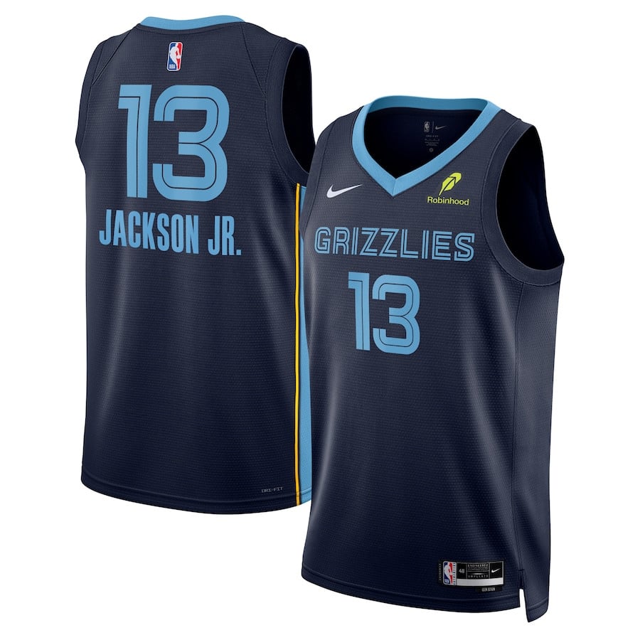 Jaren Jackson Jr. 13 Memphis Grizzlies Unisex Swingman Badge Player Icon Edition Navy NBA Jersey Unisex