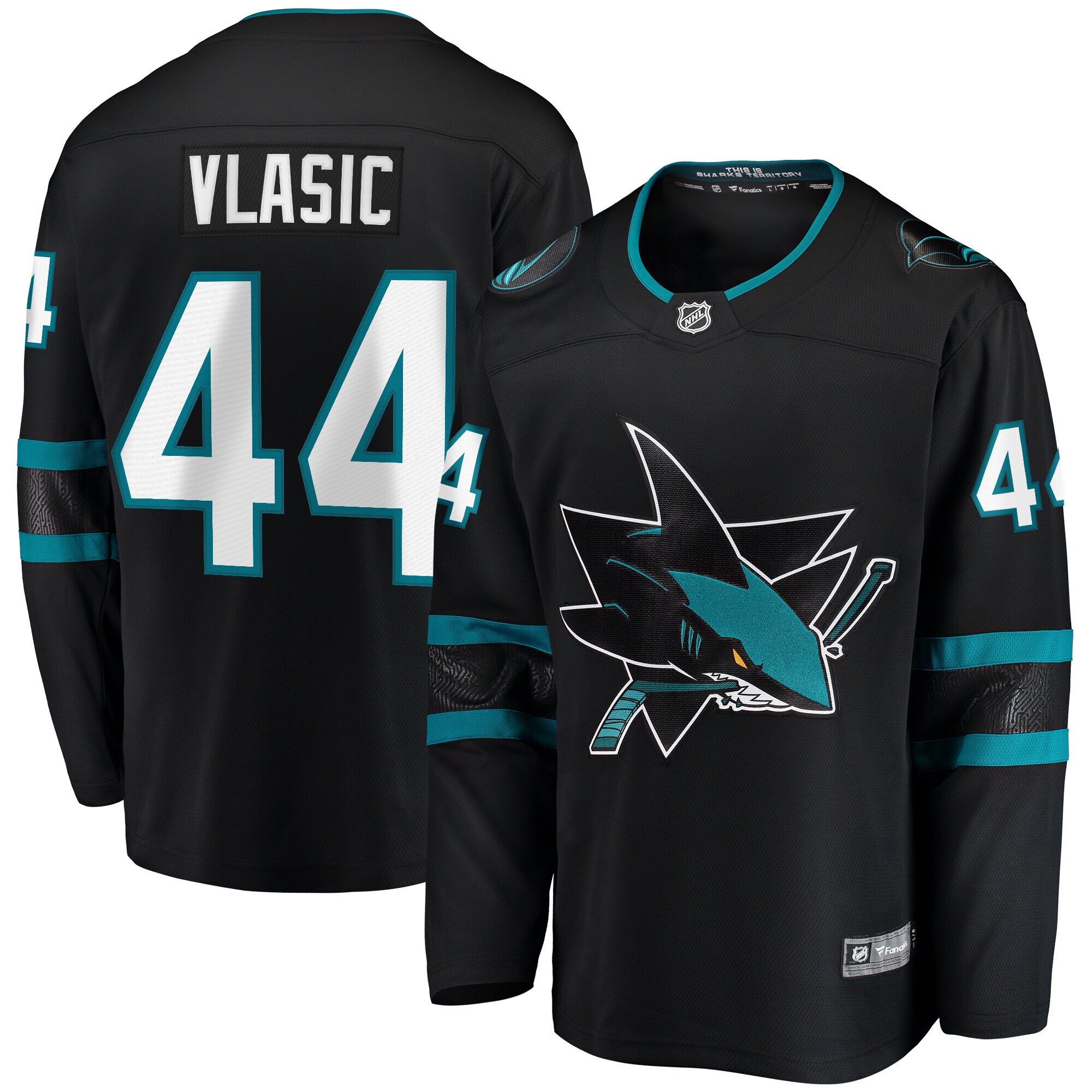 San Jose Sharks Marc-Edouard Vlasic Black Premier Breakaway Player NHL Jersey Men's