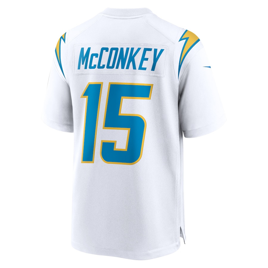 Ladd McConkey 15 Los Angeles Chargers Game White NFL Jersey Men's