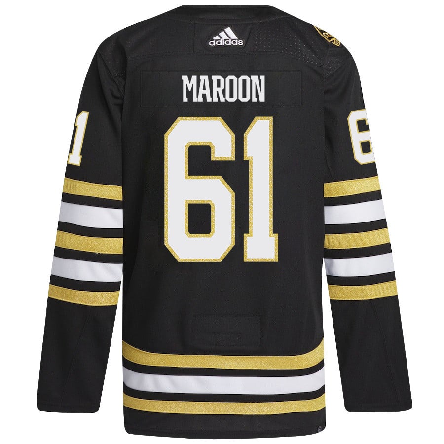 Pat Maroon 61 Boston Bruins 2024 Playoffs Patch Home Black NHL Jersey Men's