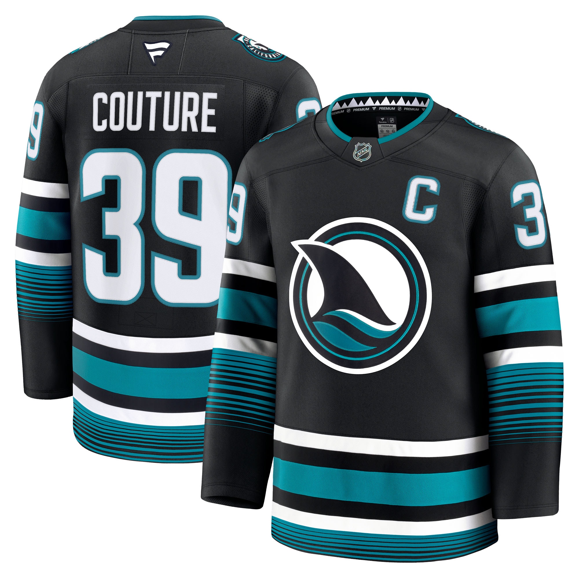 San Jose Sharks Logan Couture Black Alternate Premium NHL Jersey Men's