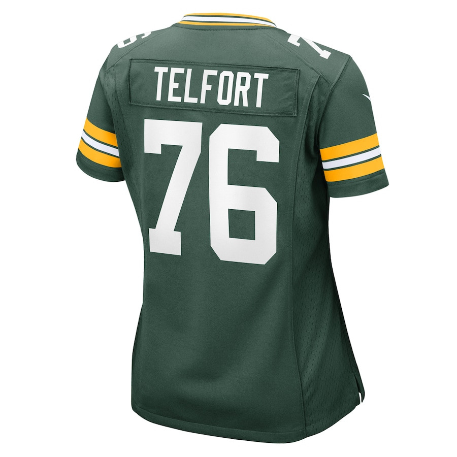 Kadeem Telfort 76 Green Bay Packers Game Green NFL Jersey Women's