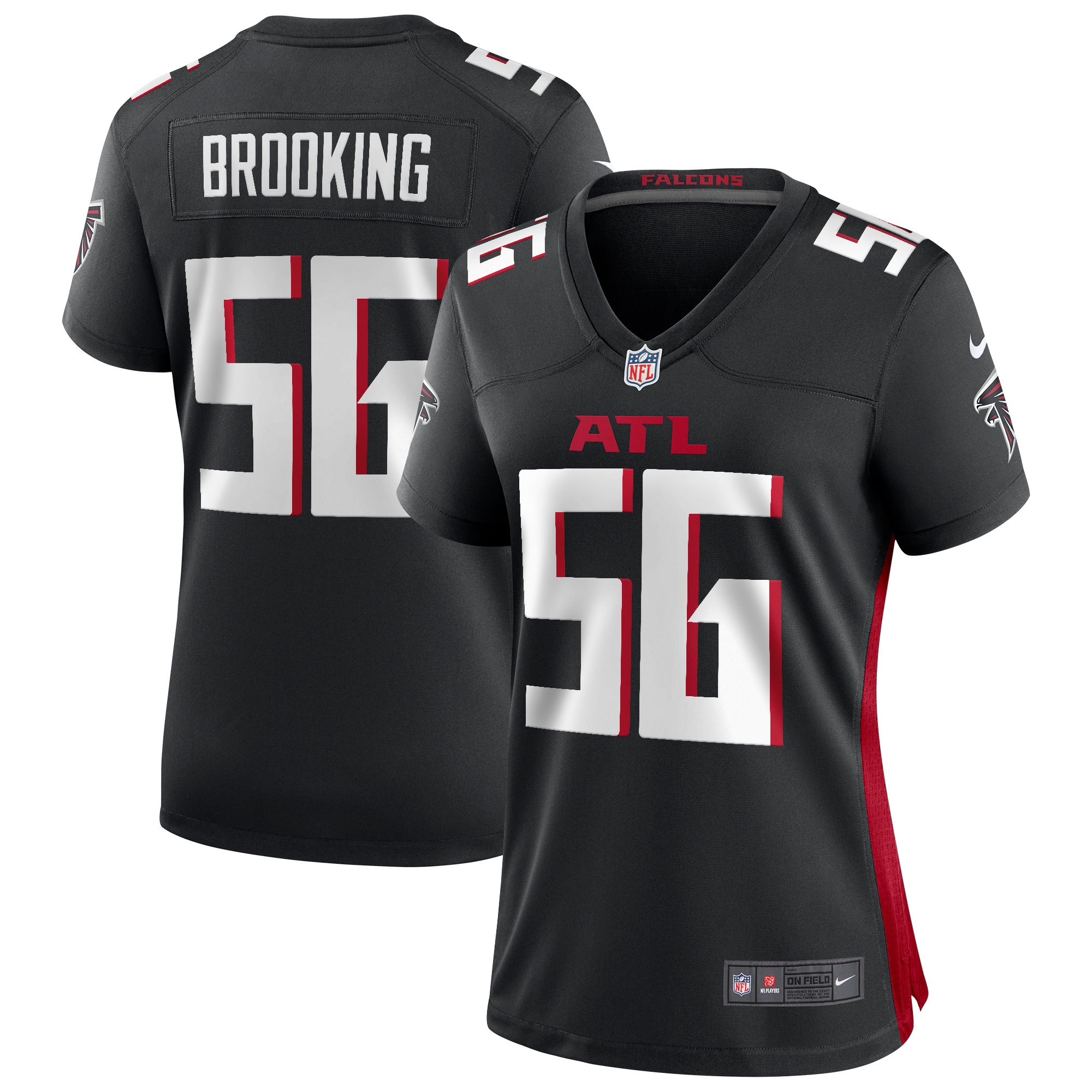Atlanta Falcons Keith Brooking Black Game Retired Player NFL Jersey Women's