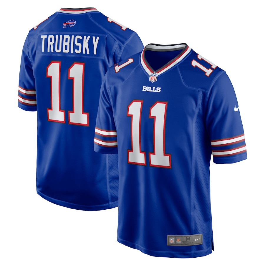 Mitchell Trubisky 11 Buffalo Bills Game Royal NFL Jersey Men's