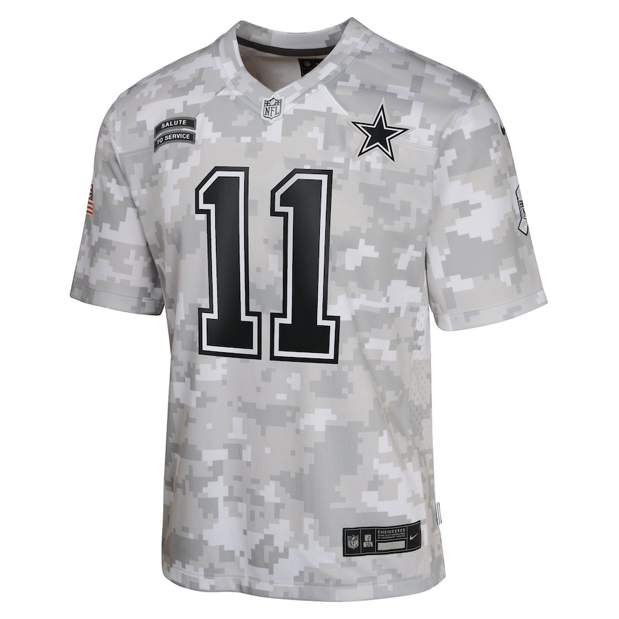 Micah Parsons 11 Dallas Cowboys 2024 Salute to Service Game Arctic Camo NFL Jersey Youth
