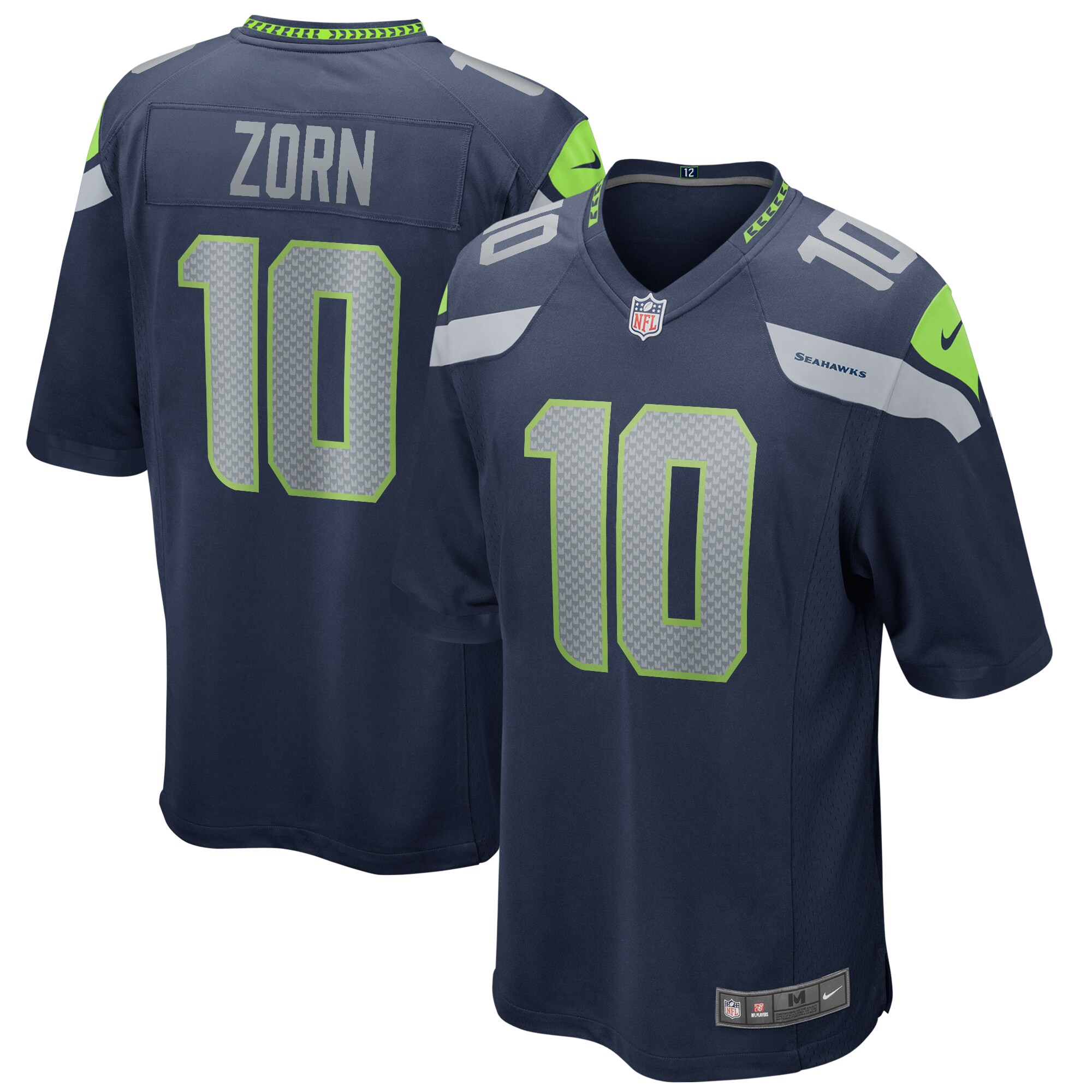 Seattle Seahawks Jim Zorn College Navy Game Retired Player NFL Jersey Men's
