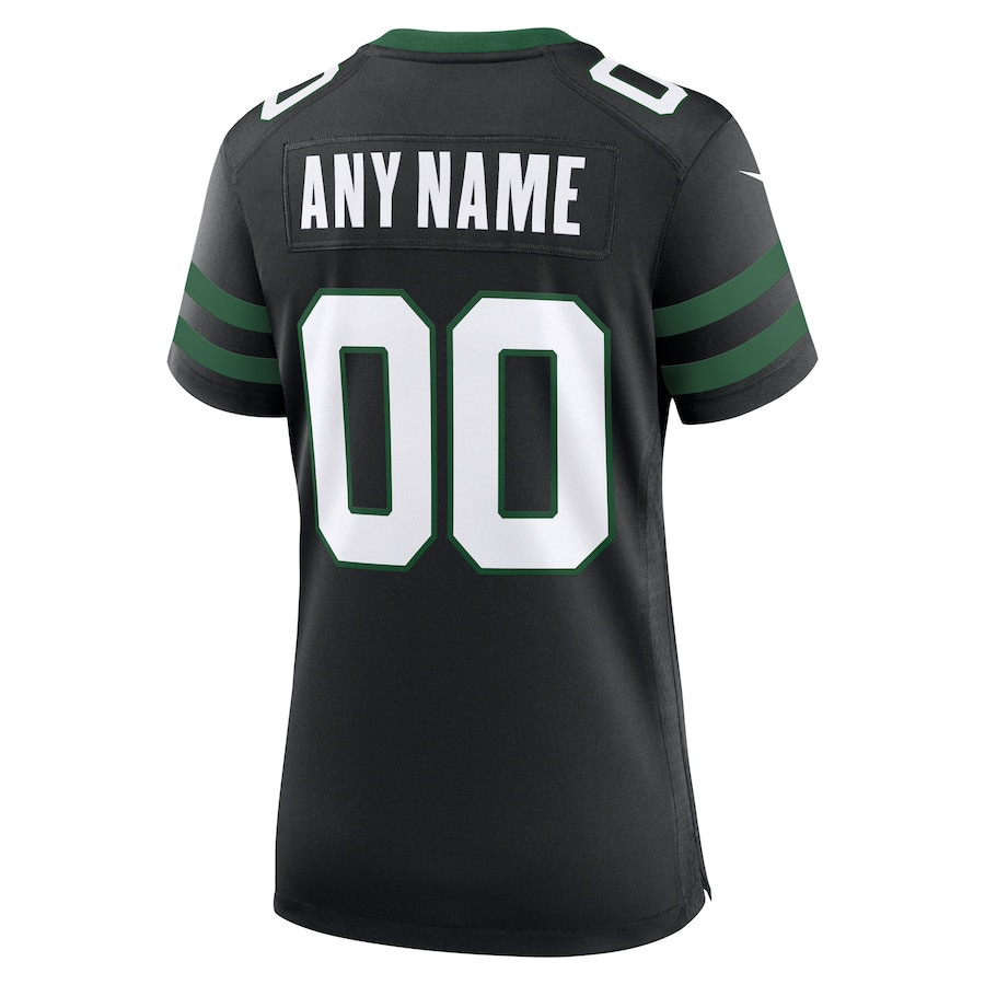 New York Jets Alternate Game Custom Women, Black NFL Jersey Women's