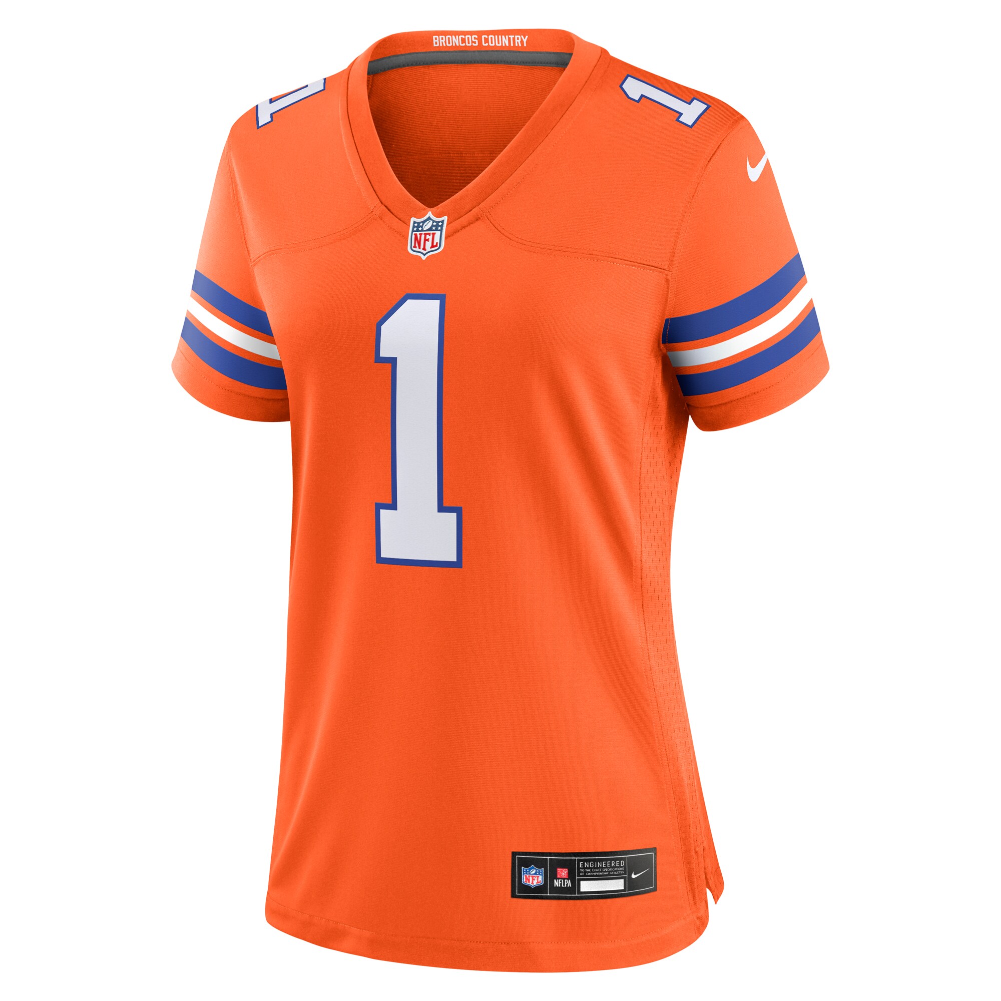Denver Broncos Jason Elam Orange Mile High Collection 1977 Throwback Retired Player Game NFL Jersey Women's