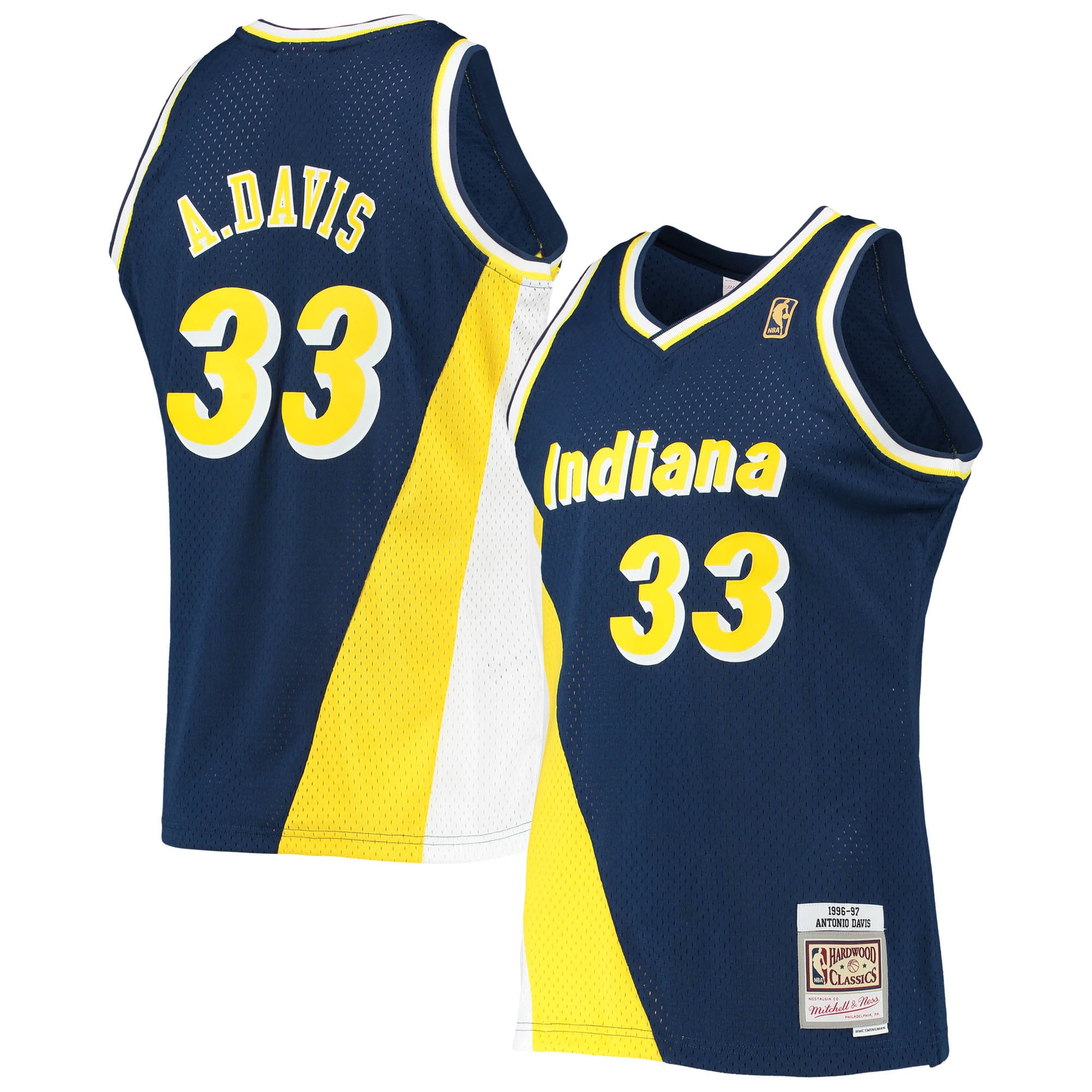 Mitchell Ness Antonio Davis Navy Indiana Pacers 1996/97 Hardwood Classics Swingman NBA Jersey Men's
