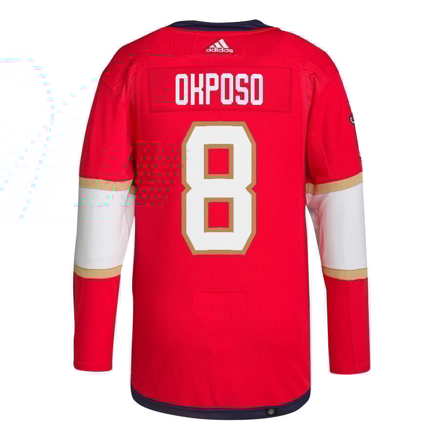 Kyle Okposo 8 Florida Panthers 2024 STANLEY CUP Final Home Breakaway Red NHL Jersey Men's