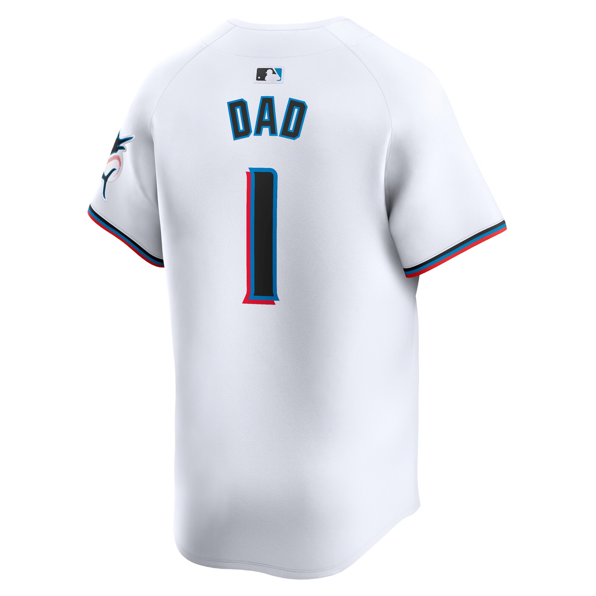 Miami Marlins White #1 Dad Home Limited MLB Jersey Men's