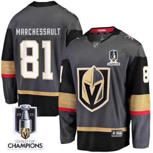 Jonathan Marchessault 81 Vegas Golden Knights 2023 Stanley Cup Champions Patch Alternate Breakaway Player Black NHL Jersey Men's