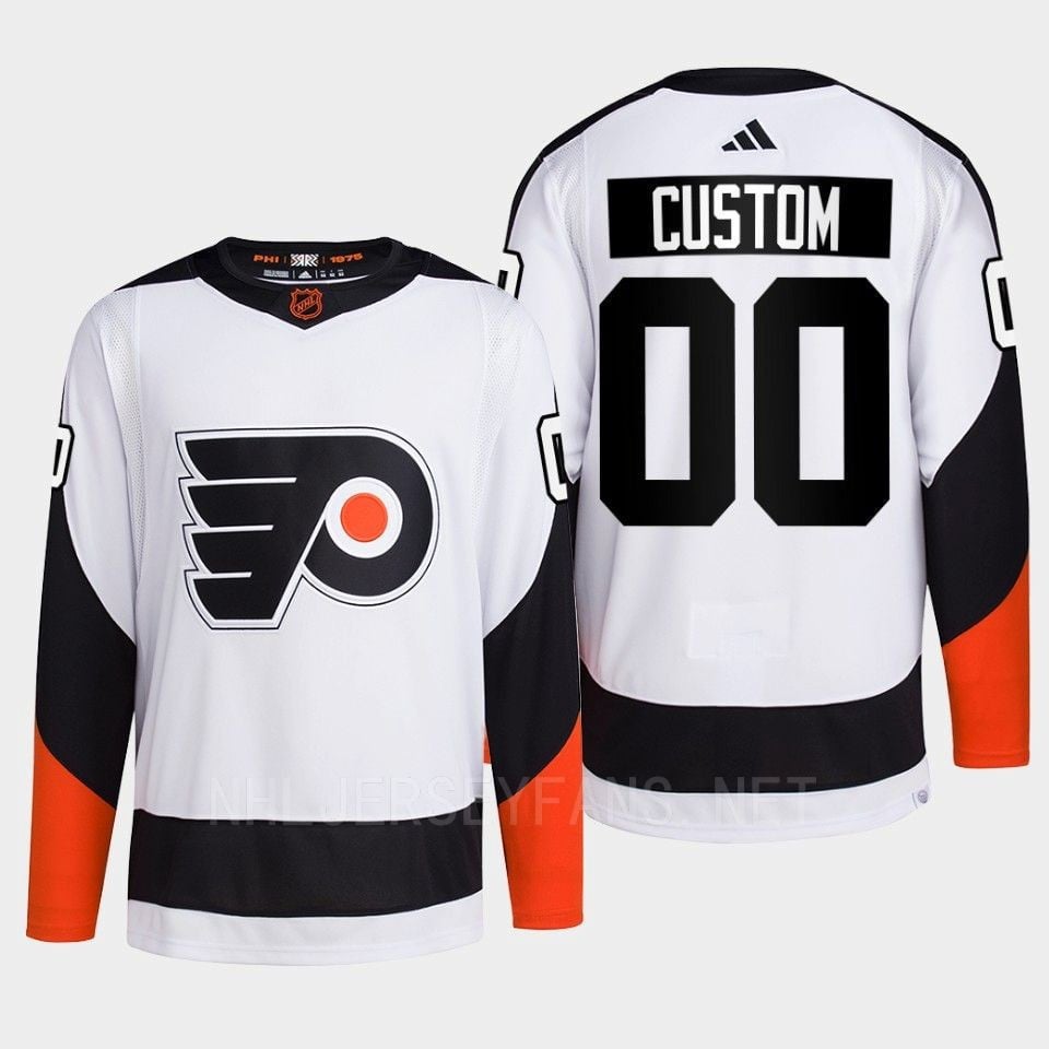 Philadelphia Flyers 2022 Reverse Retro 2.0 Custom 00 White Primegreen NHL Jersey Men's
