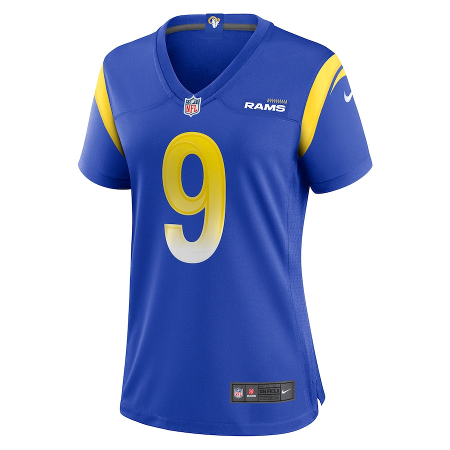 Matthew Stafford 9 Los Angeles Rams Game Royal NFL Jersey Women's