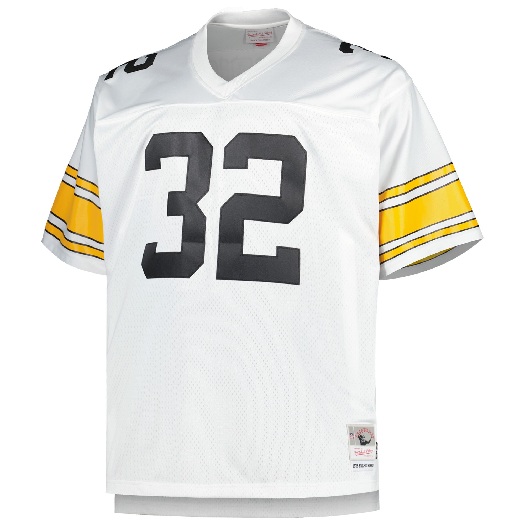 Pittsburgh Steelers Franco Harris Mitchell Ness White Big Tall 1976 Retired Player NFL Jersey Men's