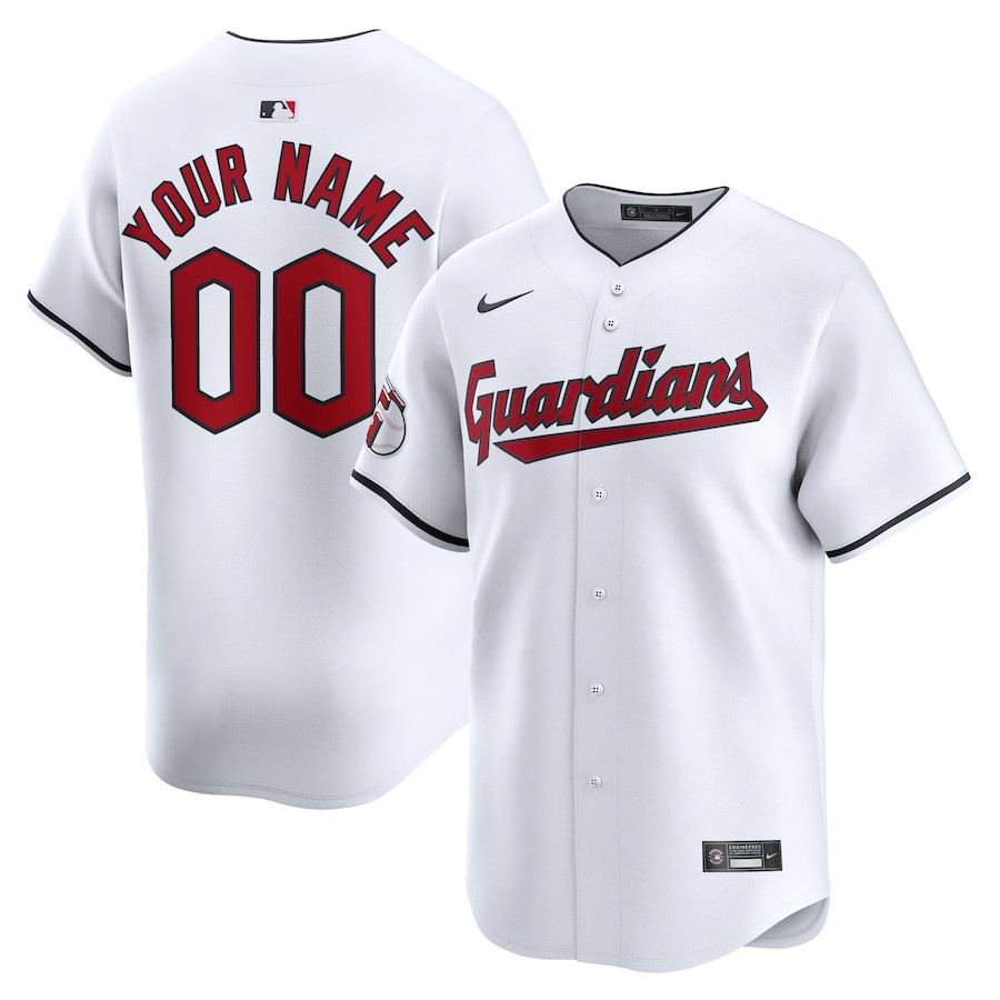 Cleveland Guardians Home Limited Custom White MLB Jersey Youth