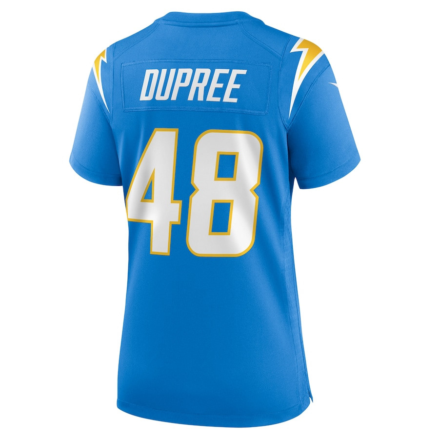 Bud Dupree 48 Los Angeles Chargers Game Powder Blue NFL Jersey Women's