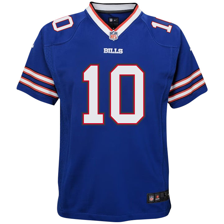 Mitch Trubisky 10 Buffalo Bills Team Game Royal NFL Jersey Youth