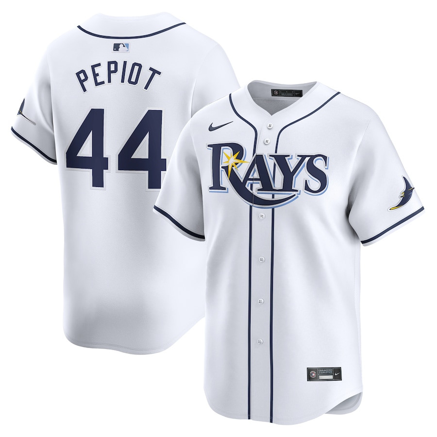 Ryan Pepiot 44 Tampa Bay Rays Home Limited White MLB Jersey Men's