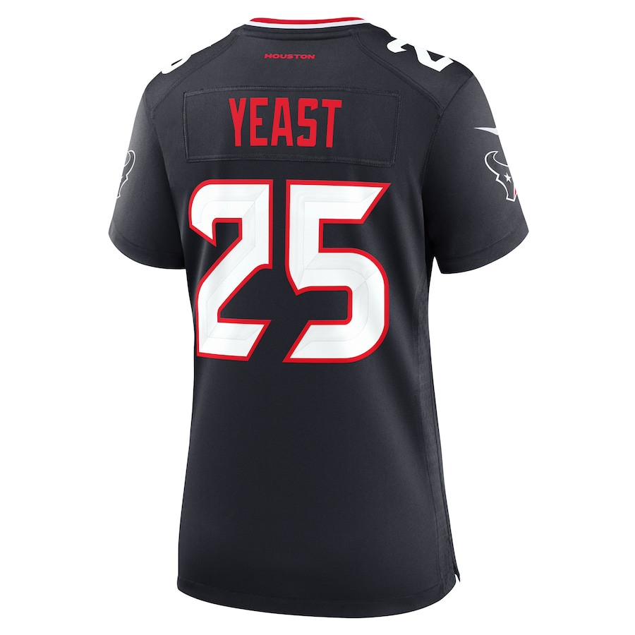Russ Yeast 25 Houston Texans Team Game Navy NFL Jersey Women's