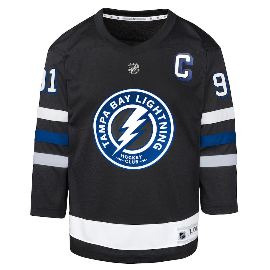 Steven Stamkos 91 Tampa Bay Lightning Alternate Black NHL Jersey Youth