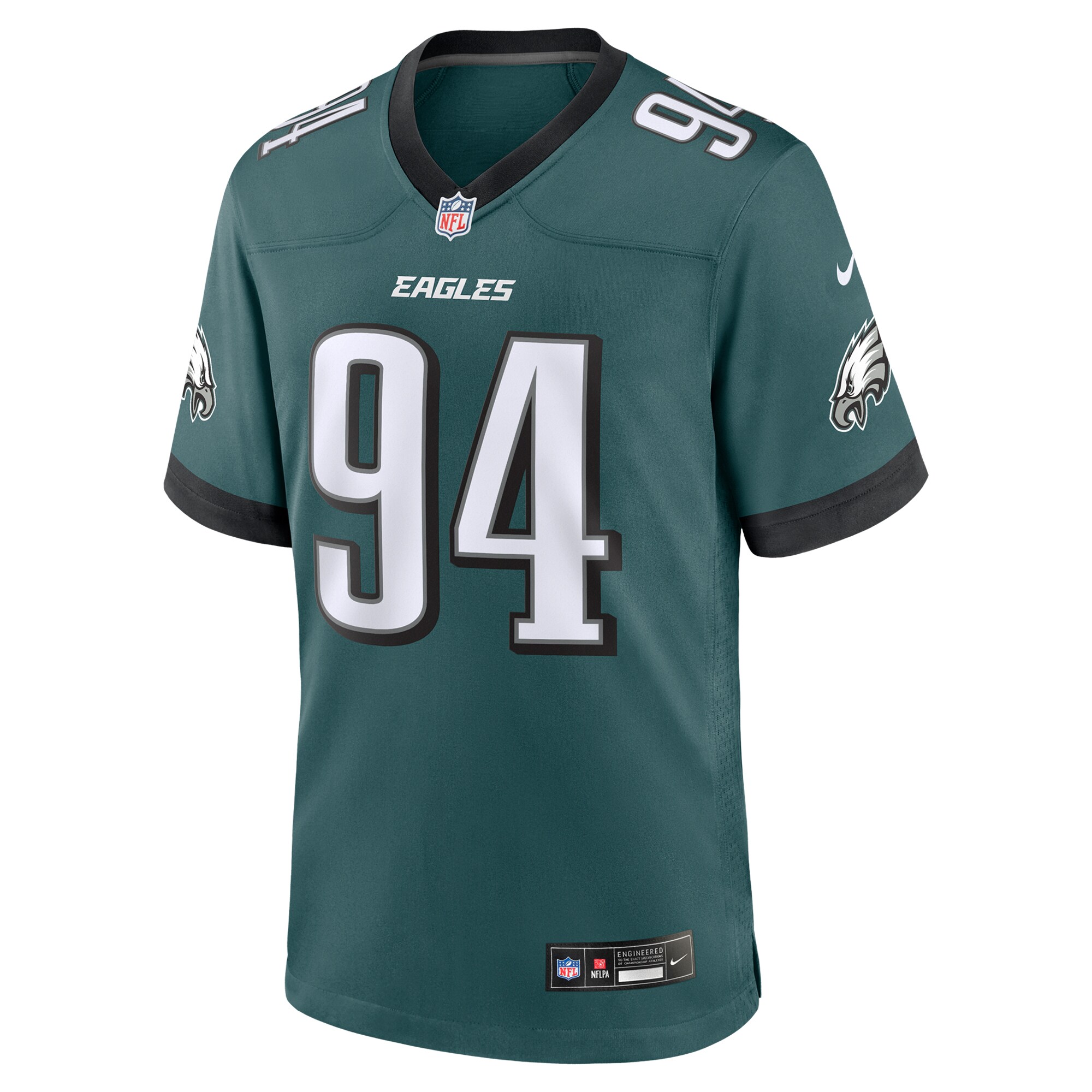 Philadelphia Eagles Byron Young Midnight Green Team Game NFL Jersey Men's