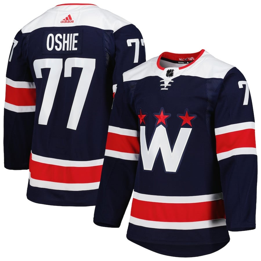 TJ Oshie 77 Washington Capitals Alternate Primegreen Navy NHL Jersey Men's