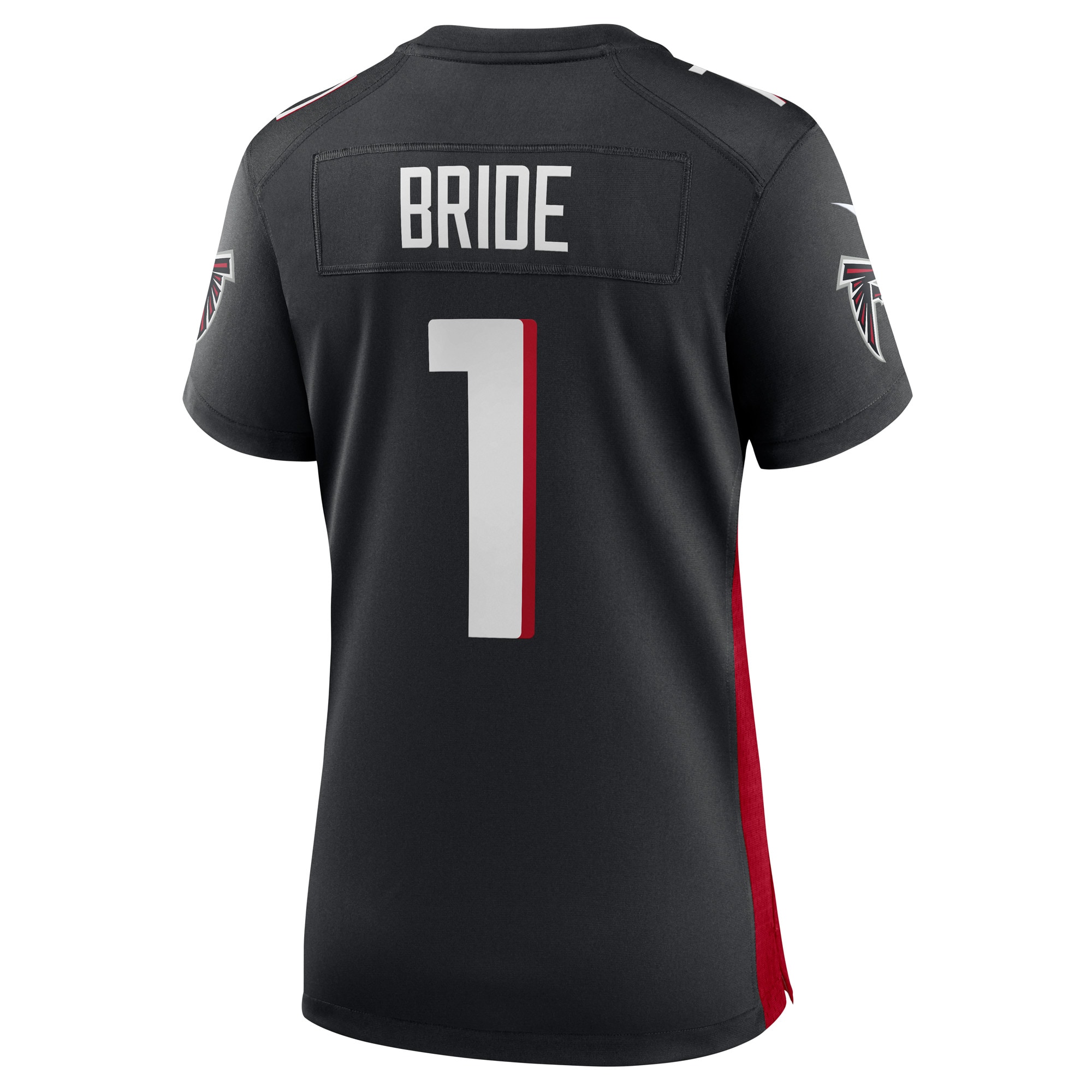 Atlanta Falcons Number 1 Bride Black Game NFL Jersey Women's
