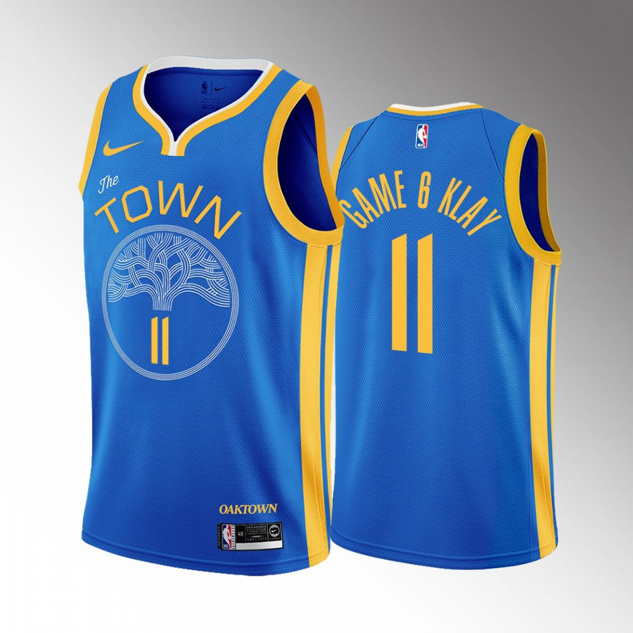 Klay Thompson 11 Game 6 Klay Golden State Warriors Royal Earned NBA Jersey Men's