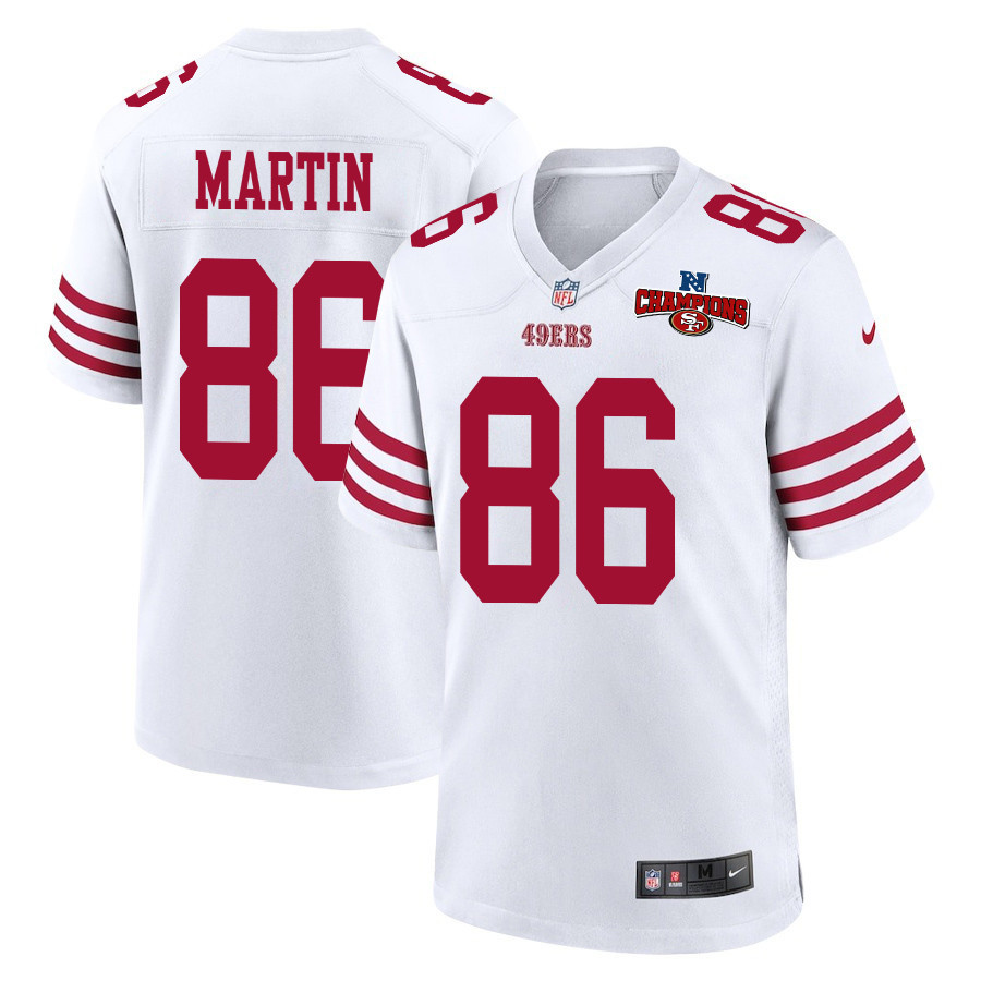 Tay Martin 86 San Francisco 49ers NFC Champions Patch Game White NFL Jersey Men's