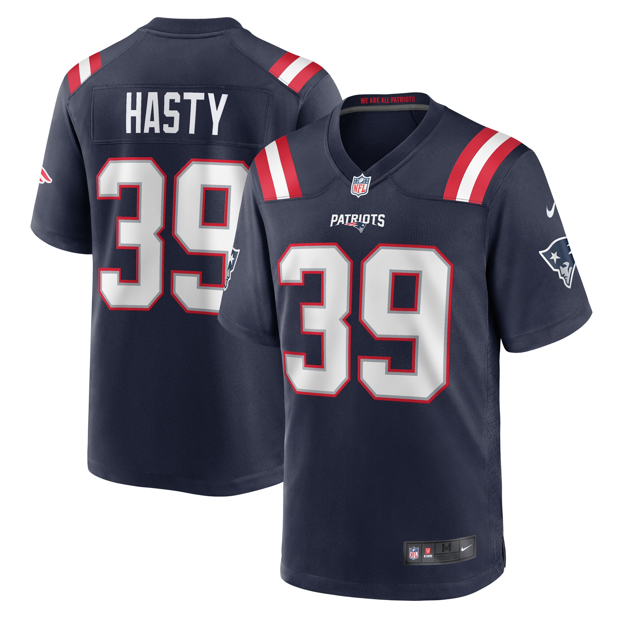 Jamycal Hasty New England Patriots Nike Team Game Jersey - Navy