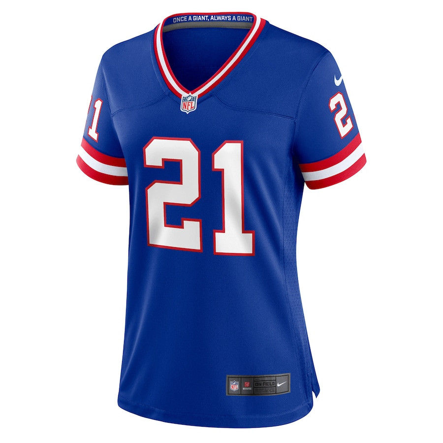 Tiki Barber 21 New York Giants Classic Retired Game Royal NFL Jersey Women's